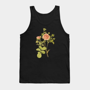 Tea Rose Flower Vintage Botanical Illustration Tank Top